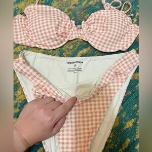 Dippin Daisys Pink Check Bikini (Bottom + Top)